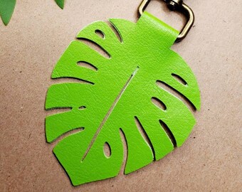 Monstera Leaf Keychain (Faux Leather)