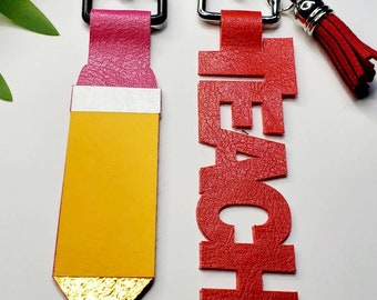 Teacher Keychains (Faux Leather)