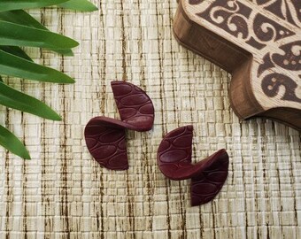 Black Cherry Spiral Polymer Clay Earrings