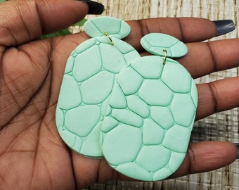 Mint Polymer Clay Earrings