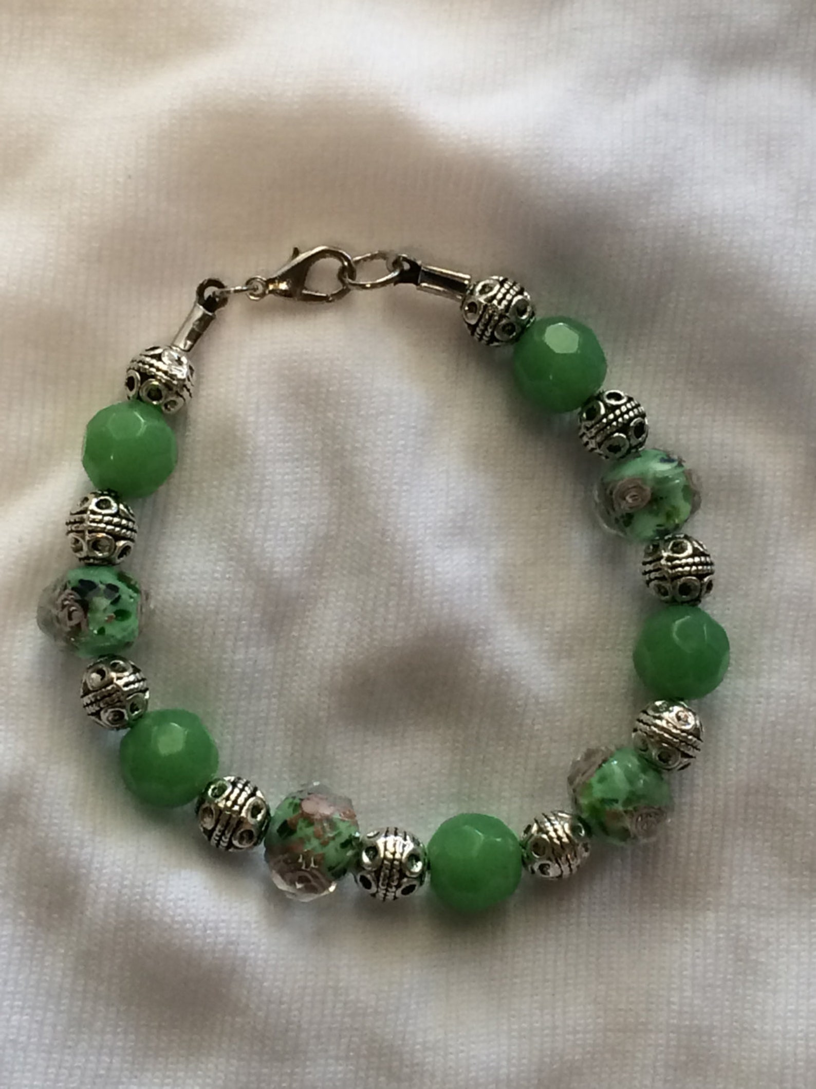 Jade Flower Bracelet Etsy