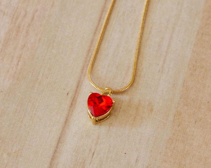 Ruby Red Heart Necklace