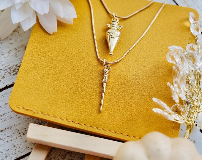 Magical Wand or Potion Pendant Necklace | 18-inch Chain