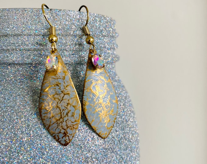 Teardrop Faded Gold Drop Earrings
