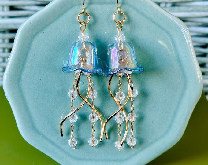 Jellyfish Dangle Earrings | Handmade Ocean-Inspired Sea Life Jewelry