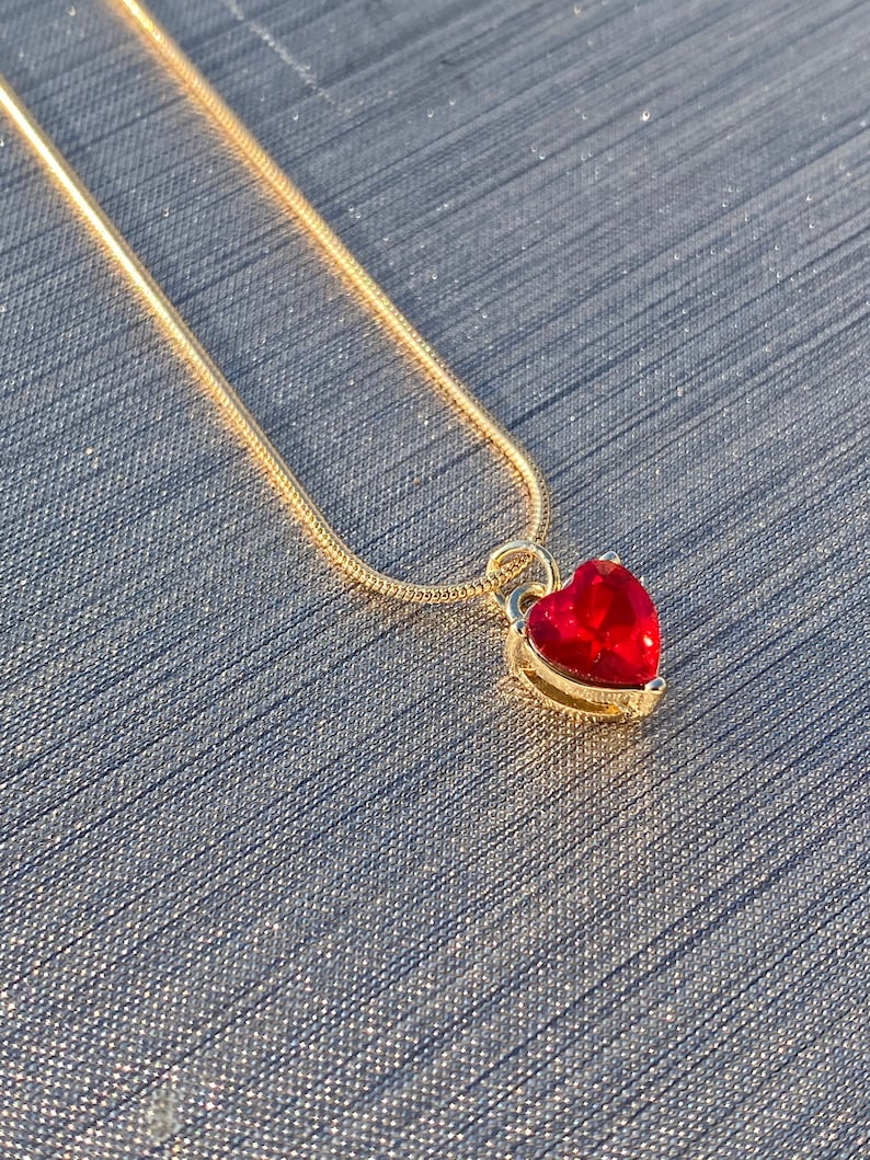 Ruby Red Heart Necklace