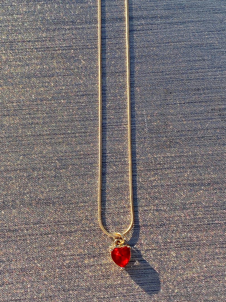 Ruby Red Heart Necklace