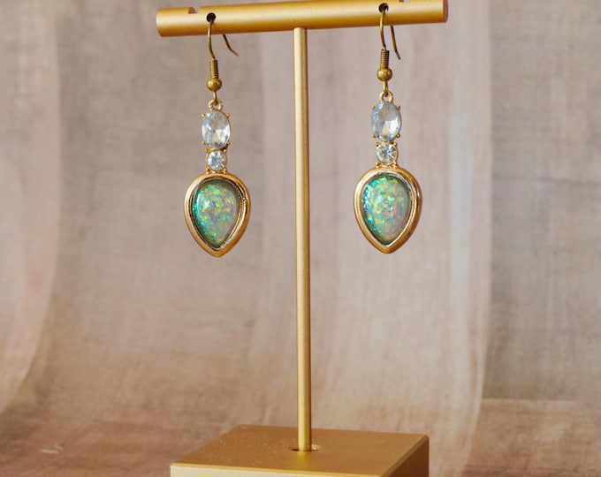 Open Teardrop Gemstone Earrings