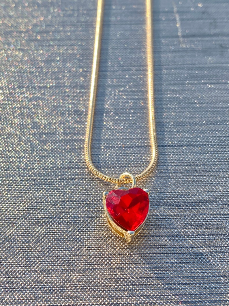 Ruby Red Heart Necklace