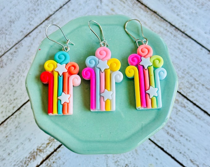 Color Burst Earrings | Rainbow Dangle Jewelry | Fun Statement Gift for Her | Cute Party or Festival Accessory