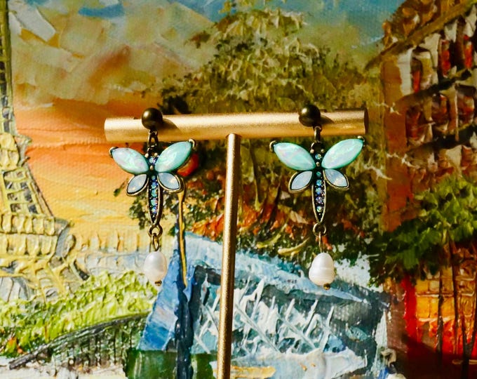 Dragonfly Dangle Earrings | Handmade Nature Jewelry