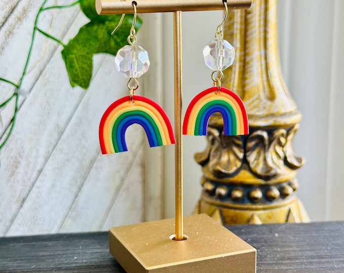 Rainbow Dome Earrings | Colorful Dangle Jewelry | Fun Statement Gift for Her | Summer & Festival Accessory