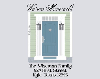 We've Moved!, I've Moved, Change of Address, Digital File, Front Door, House, Moving announcement, Moving Card