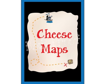 Pirate Food Signs, pirate, pirate party, cheese maps, pirate jewels, fish and chips, pirate loo, pirate party planning