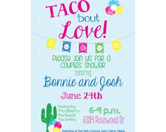 Taco bout Love, Bridal Shower, Couples Shower, Fiesta, Cactus, Couples Shower Invitation, Wedding Shower Invitation
