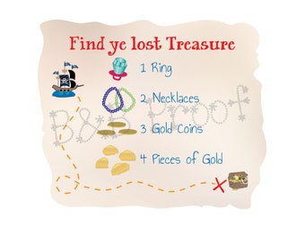 Treasure Map Game, digital file, Pirate party, pirate game, Pirate treasure hunt, scavenger hunt