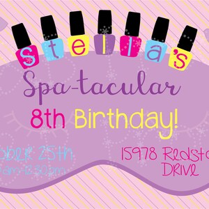 Spa Birthday Party, Spa Party, Spa Invitation, Spa Birthday Invitation, Girl Birthday, Birthday Invitation