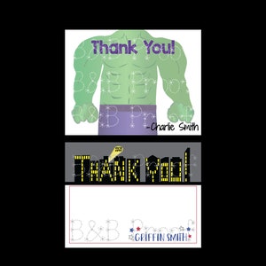 Super héros Merci de notes, cartes Merci, Hulk remercier vos cartes de voeux, Captain America Merci carte, carte de remerciement, Merci de noter