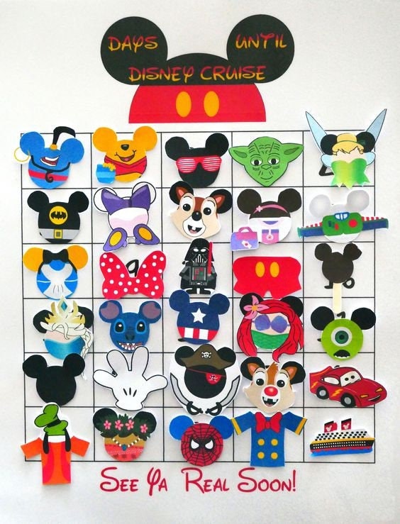 60 day countdown, Florida Theme Park, Vacation Countdown, Mickey Countdown Calendar, digital file, Florida vacation, Mickey stickers
