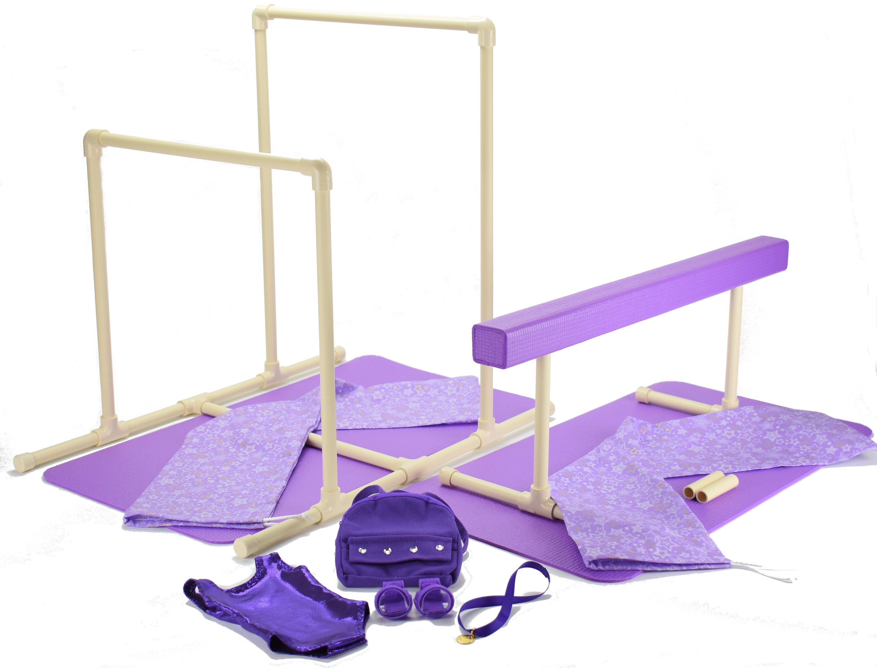 Purple Balance Beam Uneven Bars Gymnastics Set for American Etsy