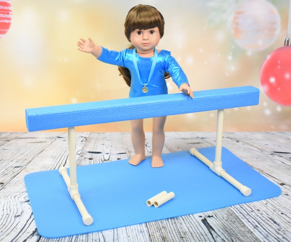 GYMNASTICS BLUE BALANCE BEAM /& MAT ONLY FOR 18/" AMERICAN GIRL DOLL MCKENNA