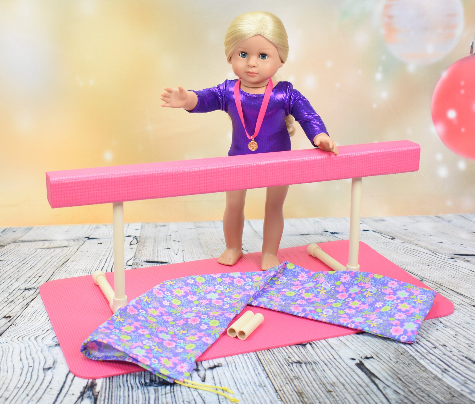 Balance Beam for American Girl Doll or 18 inch Doll with Mat Etsy
