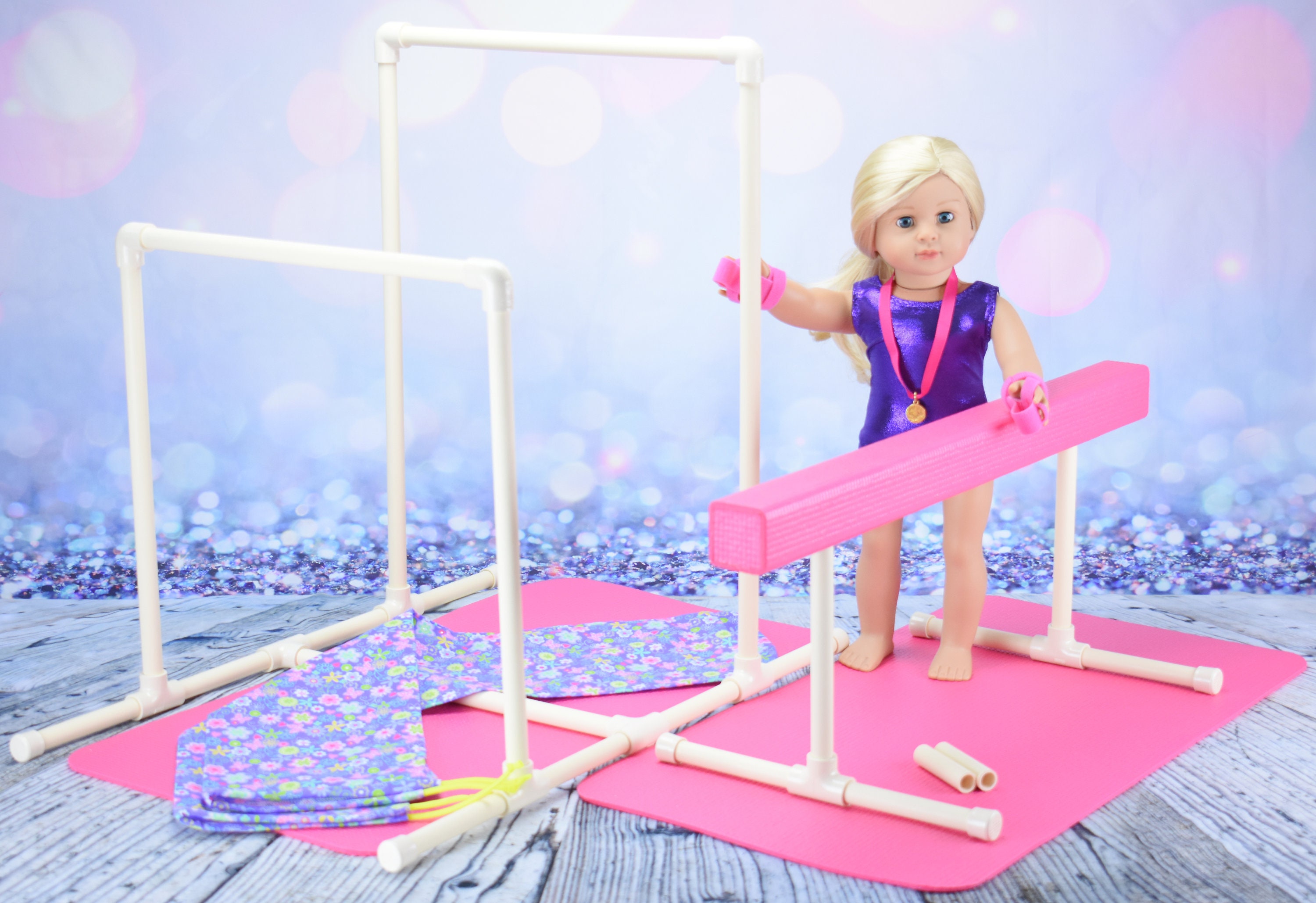 Balance Beam & Uneven Bars Gymnastics Set for American Girl Etsy