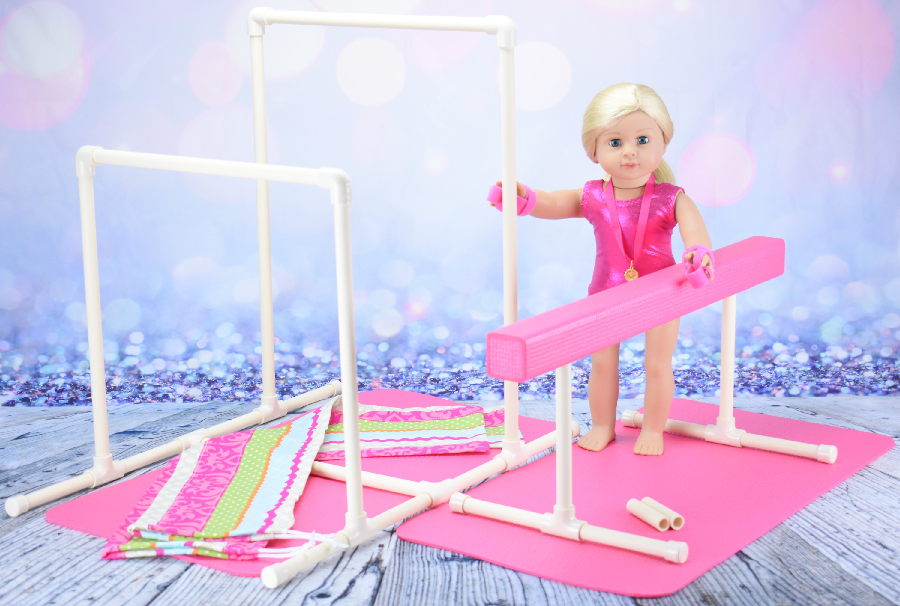 Balance Beam & Uneven Bars Gymnastics Set for American Girl Etsy