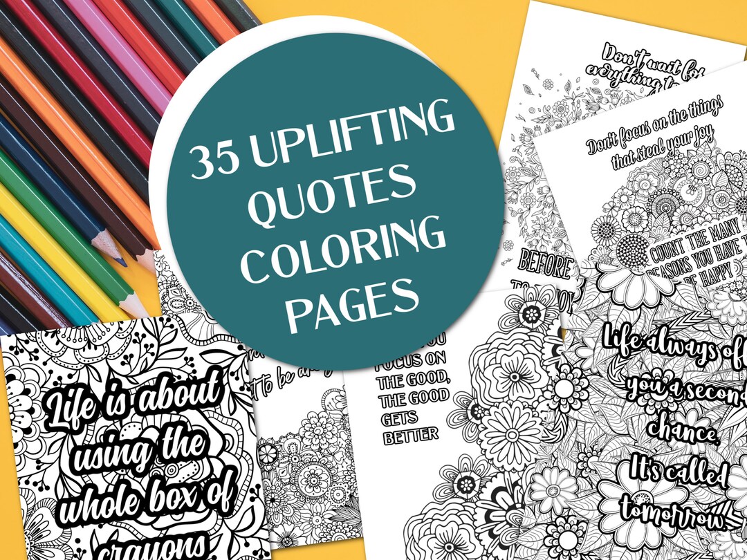 Uplifting & Inspiring Quotes Printable Coloring Pages - Etsy