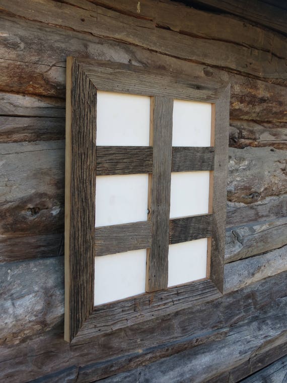 5x7-2.5/" Wide Reclaimed Rustic Barn Wood Collage Photo Frame Holds 4 Photos
