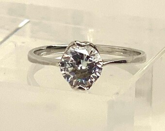 Dainty Sterling Silver CZ Ring: Minimalist Promise Ring