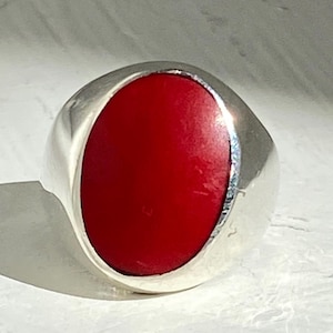 Sterling Silver Red Jasper Ring - Size 7