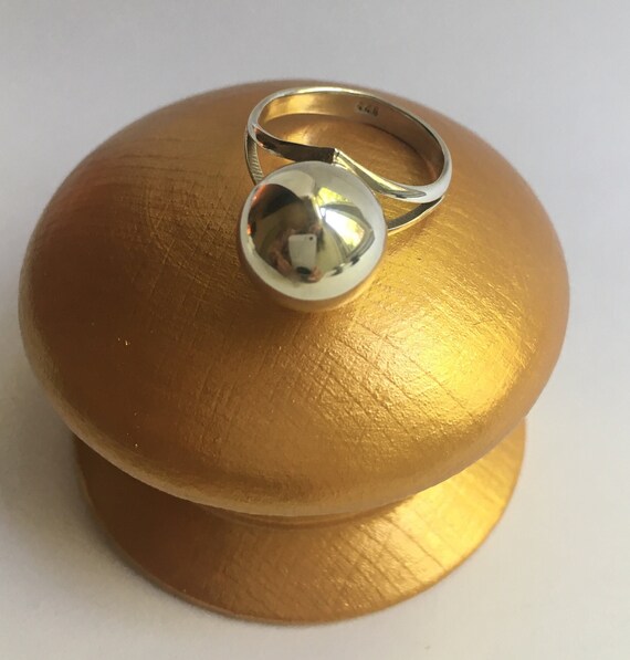 Solid Silver Ring With 11 mm Large Silver Ball. M… - image 6