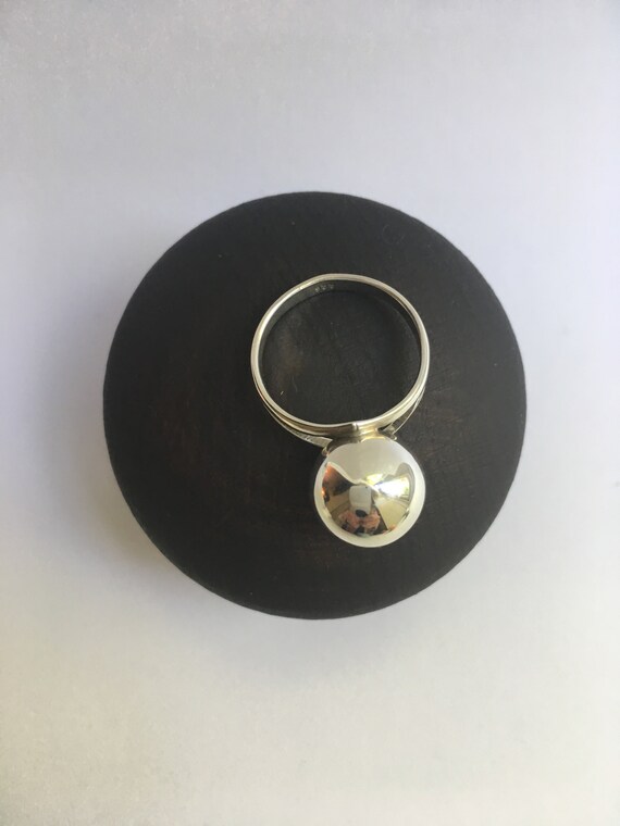 Solid Silver Ring With 11 mm Large Silver Ball. M… - image 5