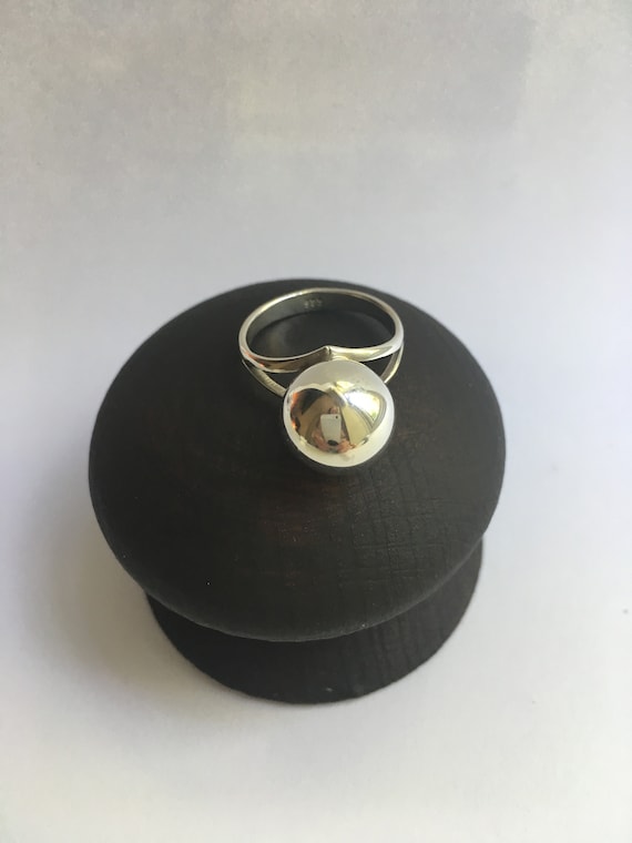 Solid Silver Ring With 11 mm Large Silver Ball. M… - image 4