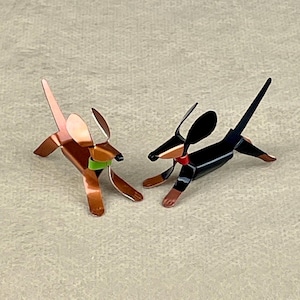 Dachshund Puppy Dog Sculpture, Handmade Copper Miniature, Dachshund Collectible Art, Dachshund Art, Dachshund Figurine, Pet Lover Gift