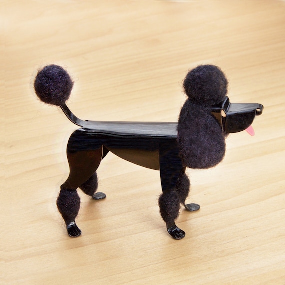 Standard Poodle Dog Sculpture Handmade Copper Miniature