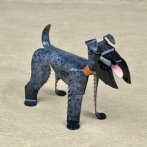 Kerry Blue Terrier Handmade Copper Sculpture Miniature Figurine Collectible Dog Lover Gift