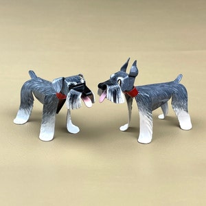 Schnauzer Dog Sculpture, Handmade Copper Miniature, Collectible Dog Art, Schnauzer Art, Schnauzer Figurine, Salt and Pepper Schnauzer