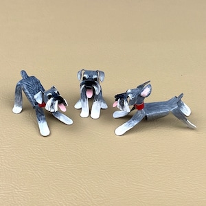 Schnauzer Puppy Dog Sculpture, Handmade Copper Miniature, Collectible Dog Art, Schnauzer Art, Schnauzer Figurine, Salt and Pepper Schnauzer