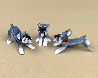 Schnauzer Puppy Handmade Copper Sculpture, Collectible Miniature Dog Art Figurine