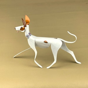 Ibizan Hound Dog Sculpture, Handmade Copper Miniature, Ibizan Hound Figurine, Collectible Pet Lover Gift