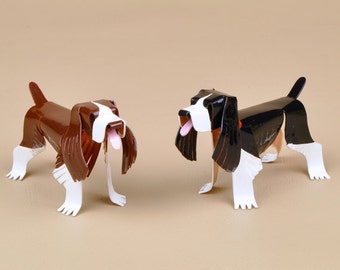 English Springer Spaniel Dog Sculpture,  Handmade Copper Miniature, Collectible Dog Art, Springer Spaniel Art, Springer Spaniel Figurine