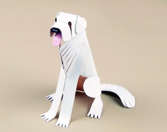 Great Pyrenees Dog Sculpture, Handmade Copper Miniature, Collectible Art Figurine