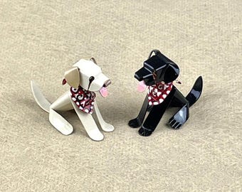 Labrador Puppy Handmade Copper Sculpture Miniature Collectible Figurine