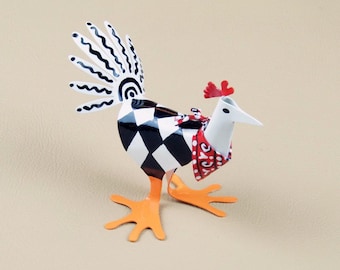 Chicken Art, Chicken Sculpture, Chicken Figurine, Handmade Chicken, Miniature Chicken Art, Copper Chicken, Collectible Chicken