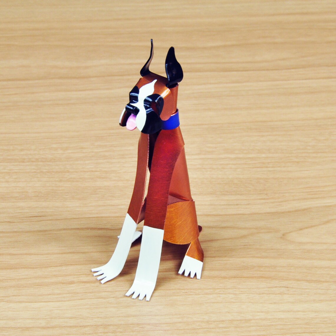 Boxer Dog Sculpture Handmade Copper Miniature Boxer Etsy