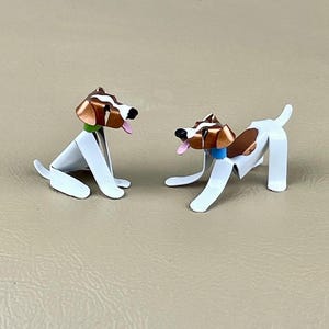 Jack Russell Terrier Puppy Dog Sculpture, Handmade Copper Miniature, Collectible Dog Art, Jack Russell Art, Jack Russell Figurine