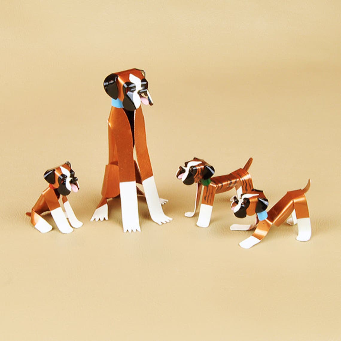 Boxer Dog Sculpture Handmade Copper Miniature Boxer Etsy