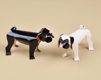 Pug Dog Sculpture, Handmade Copper Miniature, Pug Collectible Dog Art, Pug Dog Art, Pug Dog Figurine, Pug Dog Gift